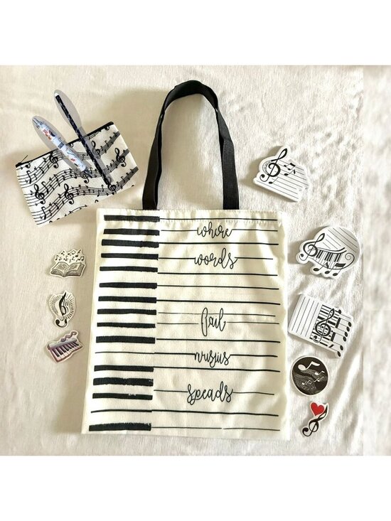 KathySingz Collections Handbags - Music Student Organization Practice Kit Tote Pouch Stickers Accessories